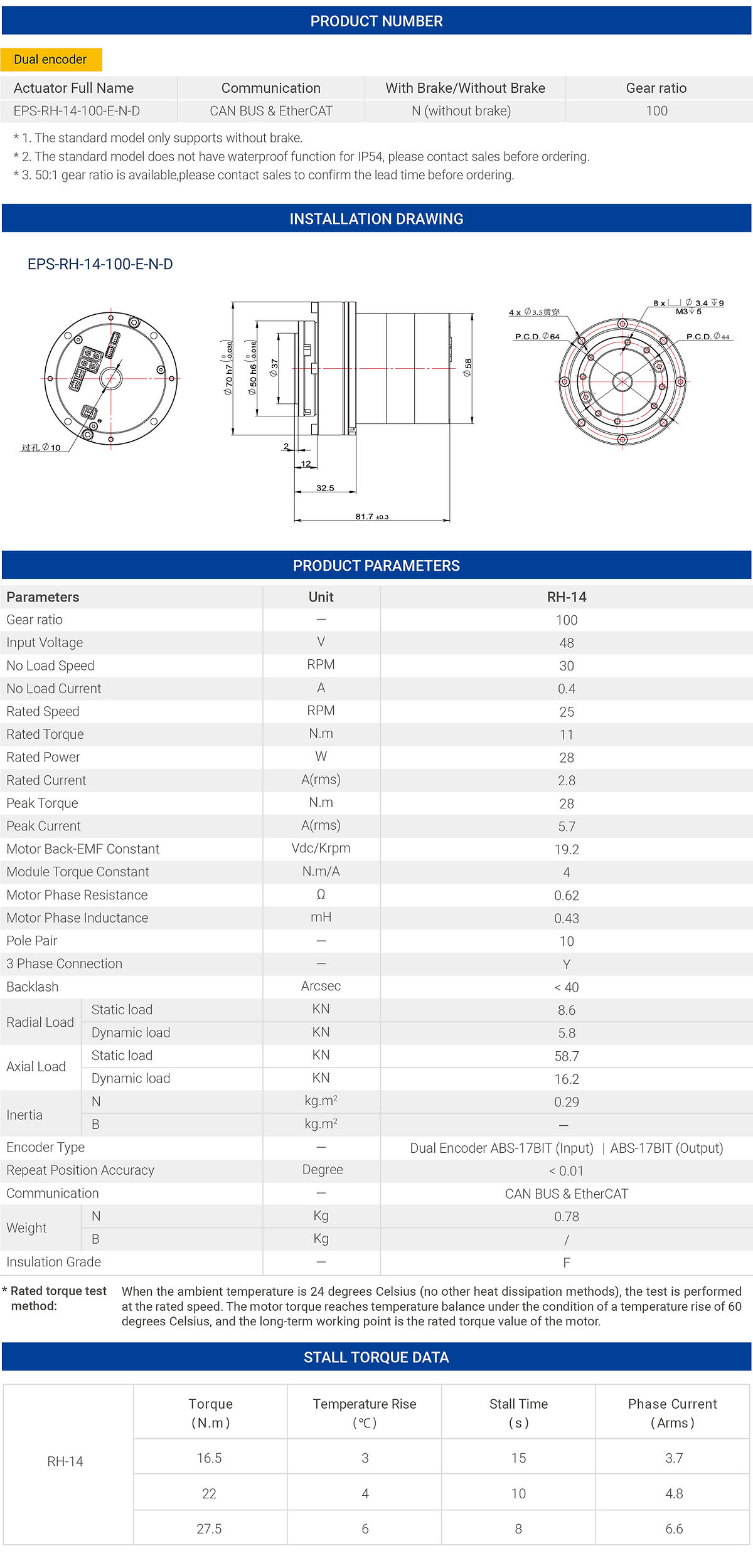 MyActuator RH-14 Motor