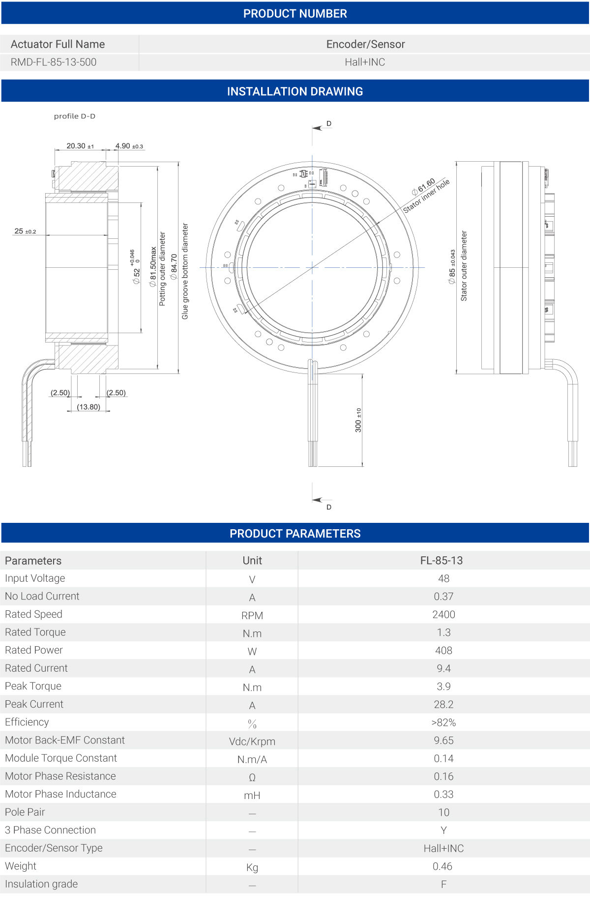 MyActuator RMD-FL-85 Motor