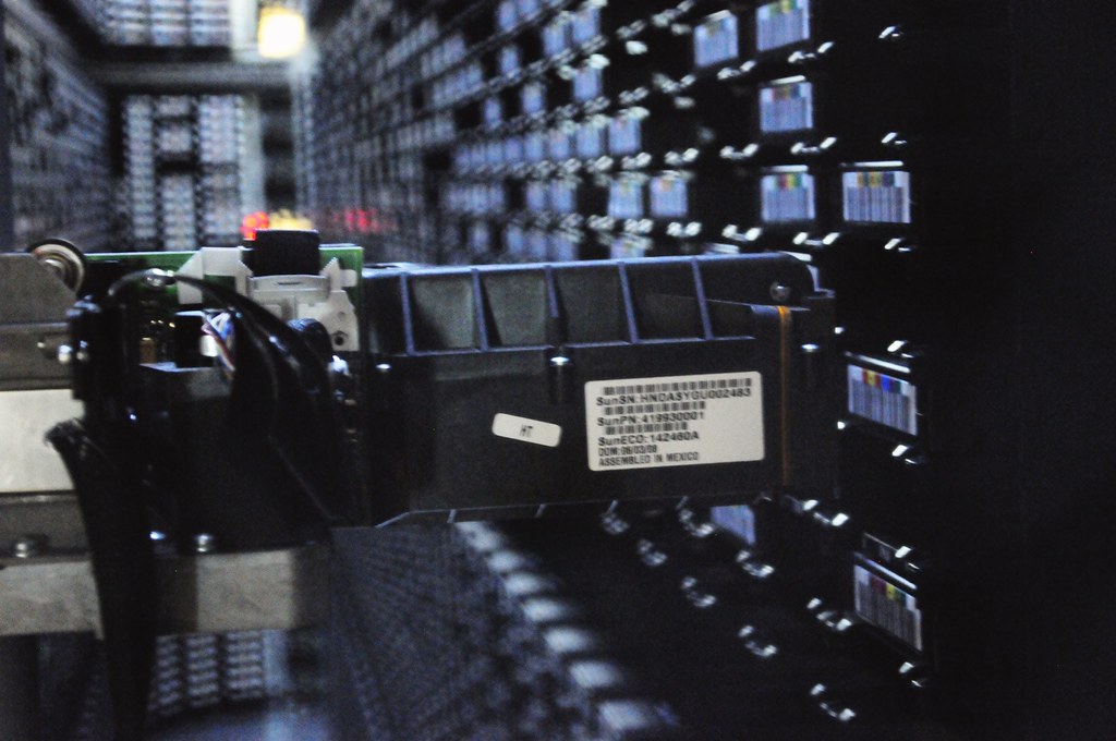 Close-up of a robotic arm in a data facility (CC0)